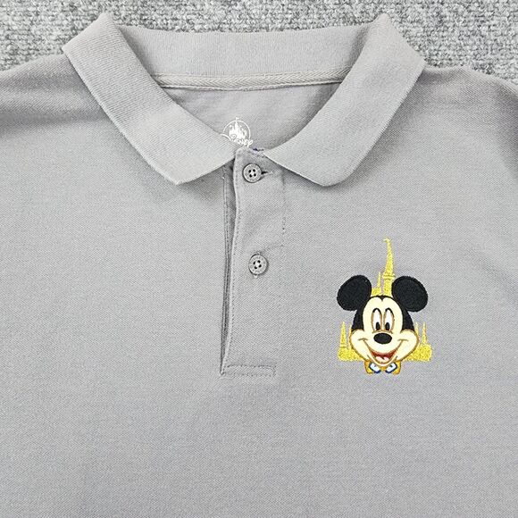 Mickey Mouse Shirt Mens Medium Gray Disney World 50th Anniversary Polo Classic - Picture 10 of 16